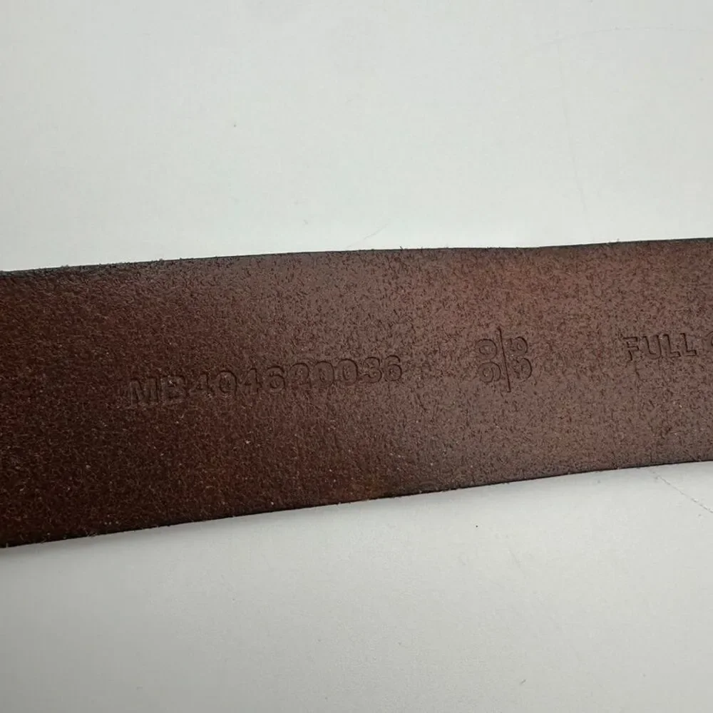 Fossil Men's Classic‎ Brown Leather Belt with Vintage-Style Buckle Size 36